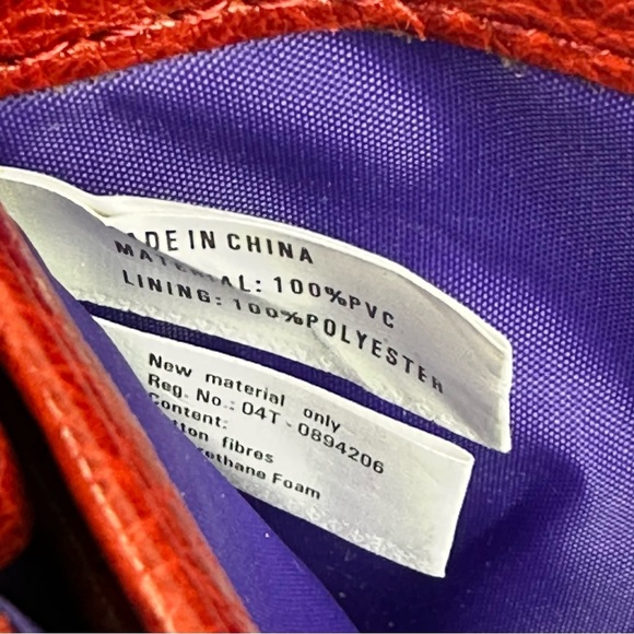 Colab Wallet Red Faux Leather Zip Around Organizer Gold Hardware Clutch - Picture 10 of 12